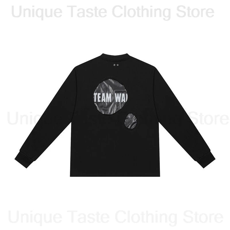 ‌Jackson Wang Same T Shirt TEAM WANG Letter Print High Quality Version Cotton Autumn Long Sleeve Tee Tops Men Women T-shirt