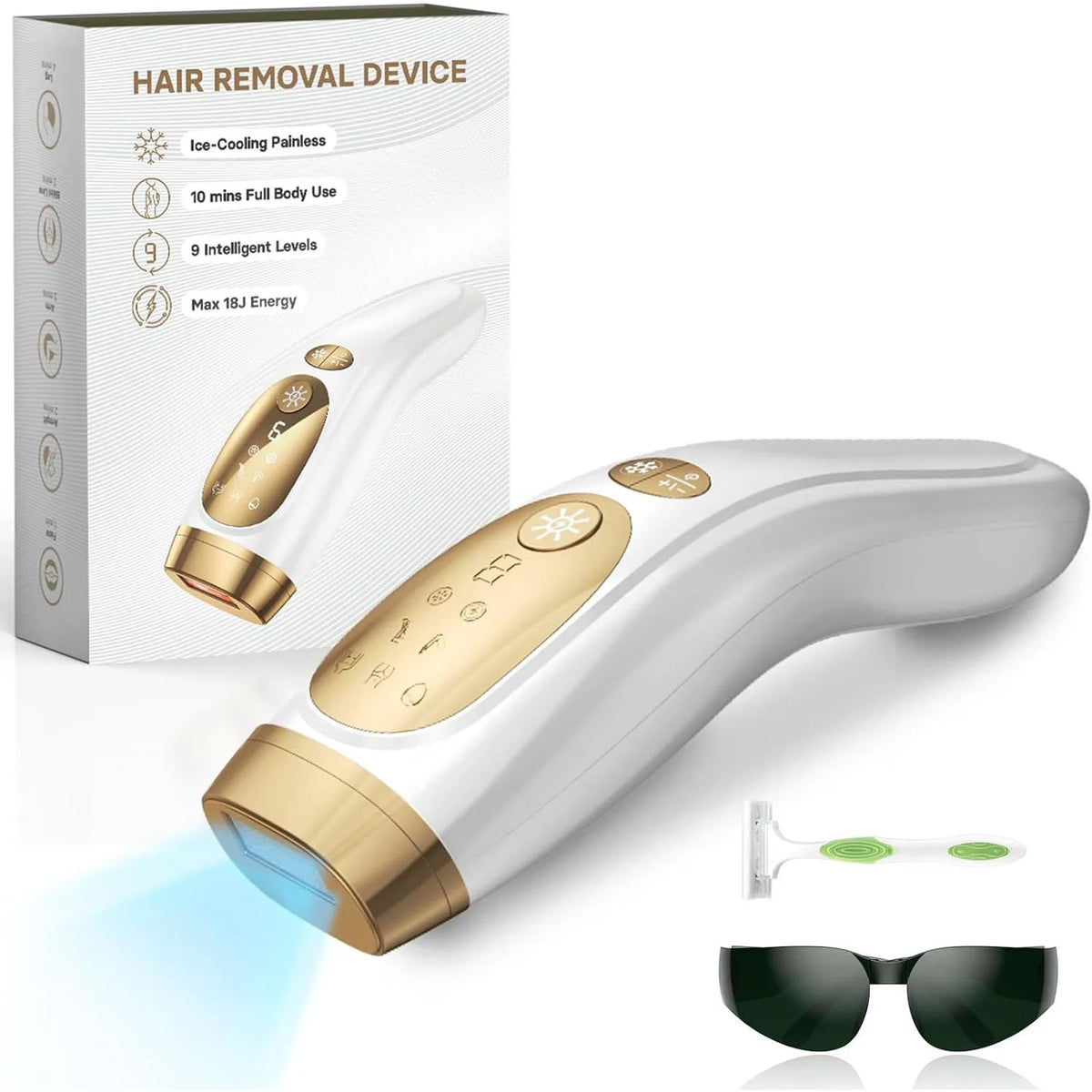 IPL Hair Removal Unlimited Flashes 9 Gears Ice-Cooling Painless Electric Depilator For Men Women Body Bikinis Intimate