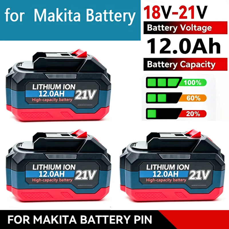 21V 6/9/12AH For Makita 18V Battery Power Tools Li-ion Replacement LXT BL1850 BL1860 DDF487 for 18V Screwdriver with BMS