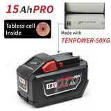 TPCELL 12AH/15AH For M.18 Tabless 21700 18V Professional Battery Li-ion Replacement High Output