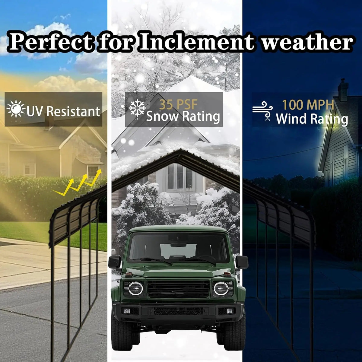 Heavy Duty Galvanized Steel Carport 10x20ft Extra Large All Weather Dual Vehicle RV Boat Shelter Garage Party Tent, Customized