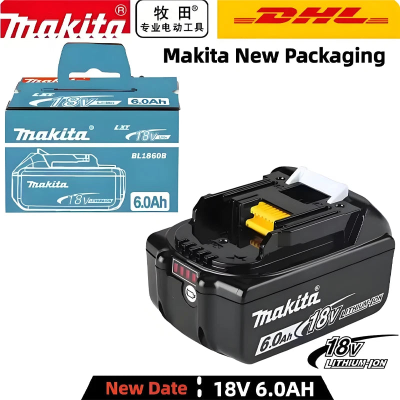 Original Makita battery 18V 6Ah rechargeable battery, BL1850 BL1860 BL1890 BL1860B power tool 18V 6000mAh Makita lithium battery