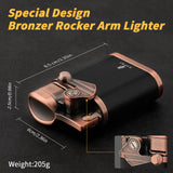 XIFEI Cigar Lighter 4 Jet Flame Torch Lighter with Cigar Holder, Windproof Rocker Arm Butane Lighter Adjustable Flame