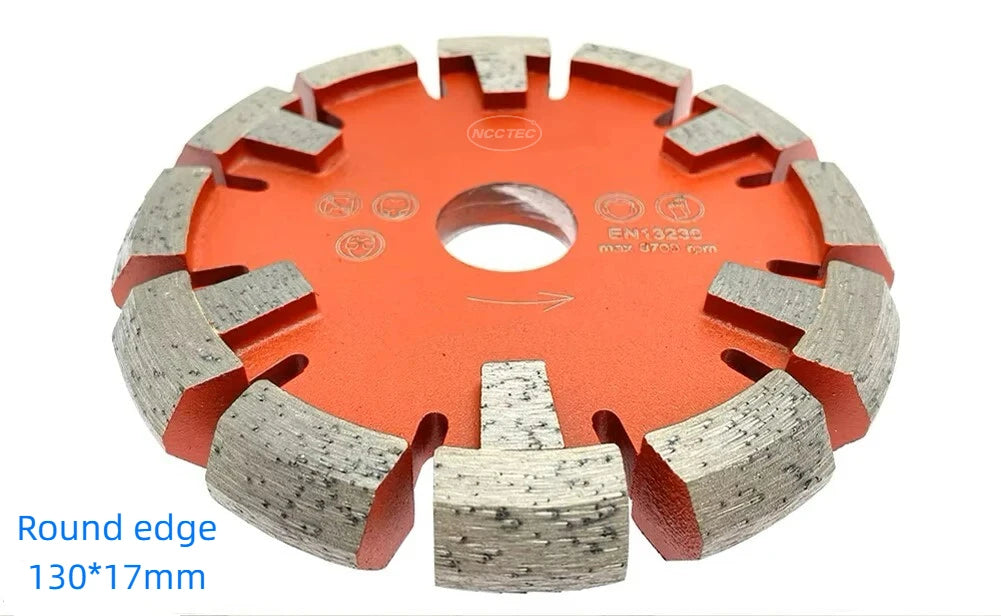 Rounded Edges NCCTEC 5'' Diamond Tuck Point Saw Blade for Floor Heating Tubes 125mm Concrete Floor Grooving Cutting Crack Chaser