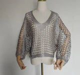 bling bling 3/4 sleeve golden t shirts women sexy knitted party t shirts women sequined t shirt for women