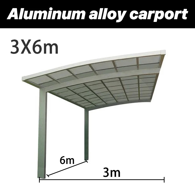 Modern Aluminum Carport Single L-shape Customized Outdoor Garden Parking Shelter for Driveway Yard Garden Canopy Tent