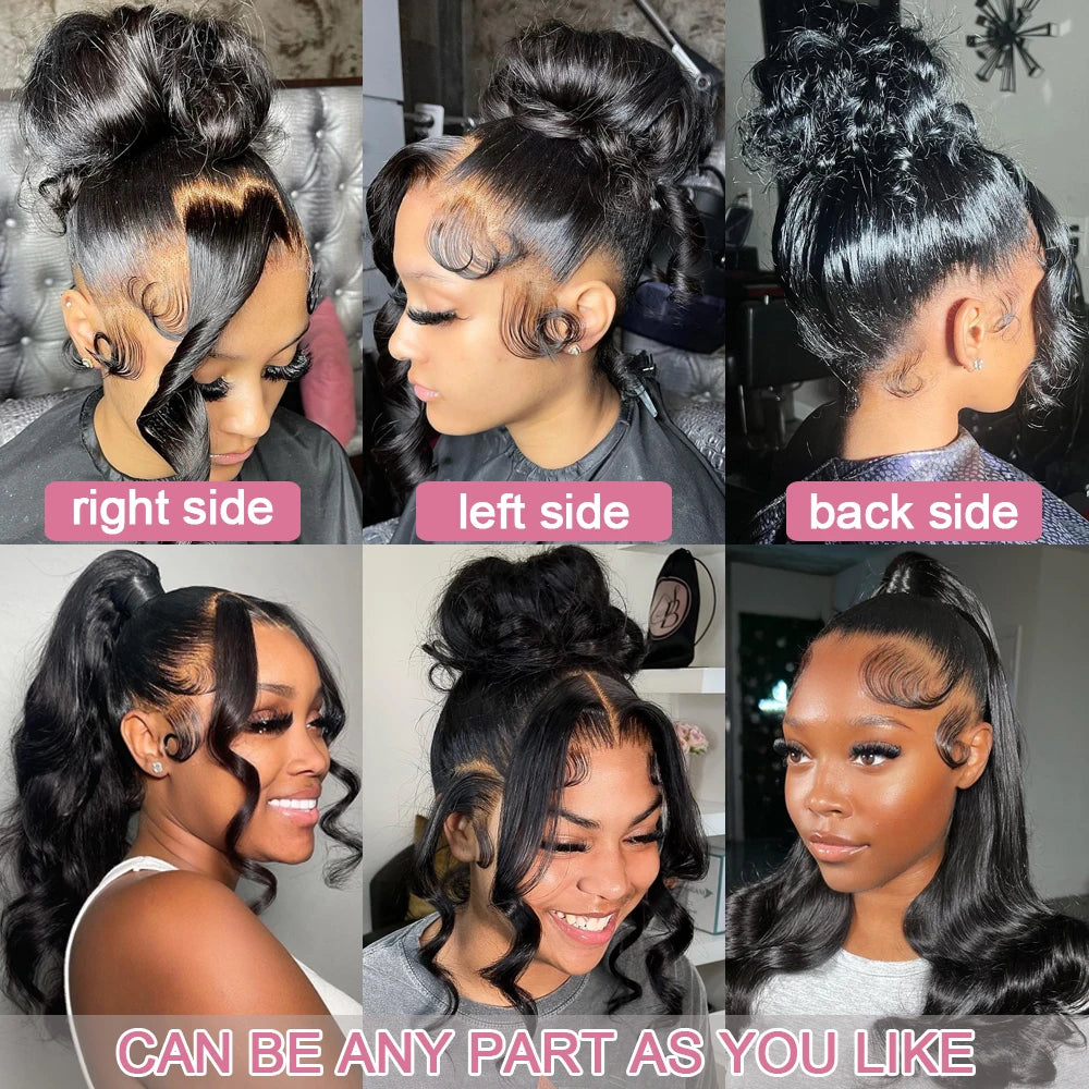 40 Inch Body Wave 360 Full HD Lace Frontal Wigs Human Hair Preplucked Brazilian 250 Density 13x6 Lace Front Human Hair Wig