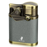 XIFEI Cigar Lighter 4 Jet Flame Torch Lighter with Cigar Holder, Windproof Rocker Arm Butane Lighter Adjustable Flame