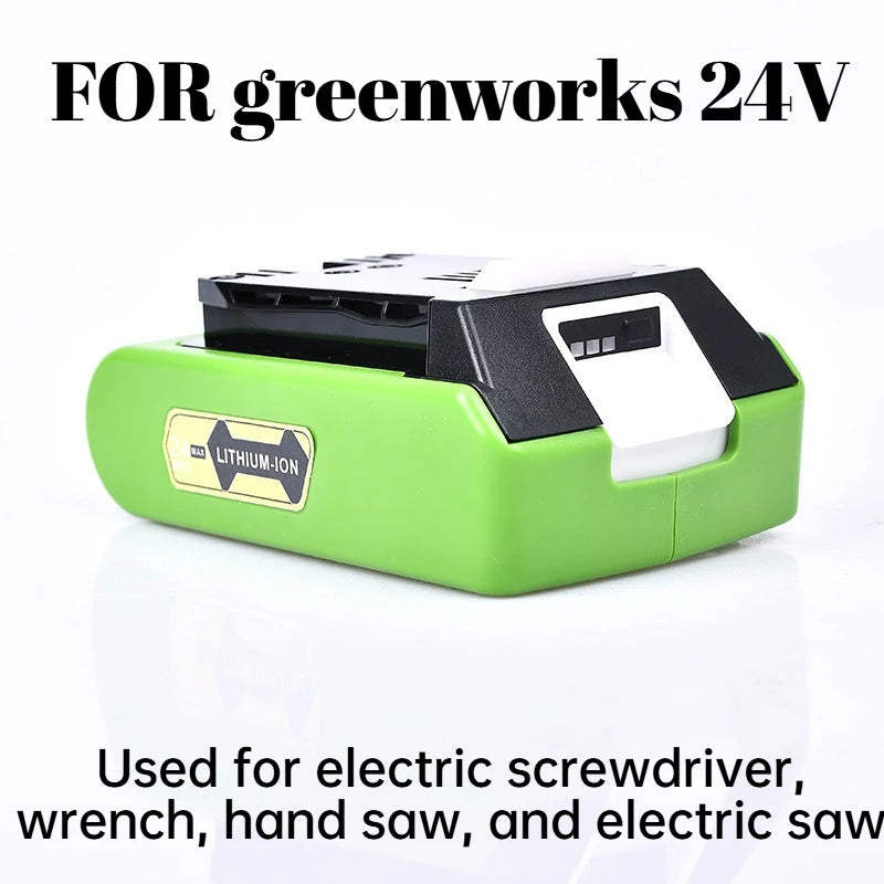 Replacement Battery for Greenworks 24V Tools Cordless Drill Screwdriver Impact Wrench Chainsaw Long Runtime Li-ion Battery Pack