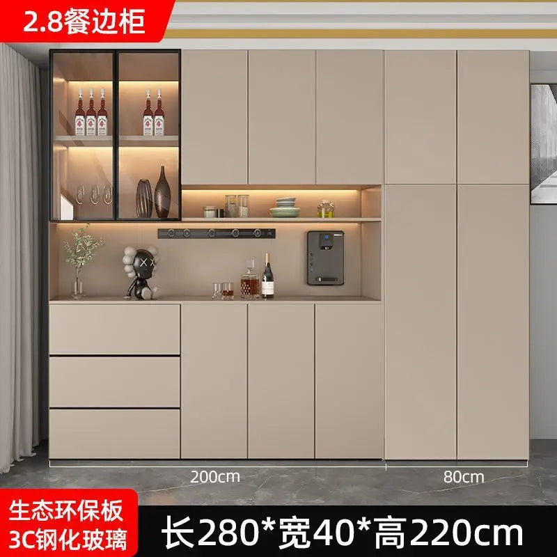 Solid wood wine  high cabinet, locker, integrated entrance cabinet against the wall,