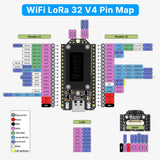 Heltec V4 Meshtastic WiFi LoRa 32 Dev-Board Case Set with 3000mAh Battery Soft Antenna ESP32 SX1262 Solar Powered BLE High Power