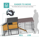 Large Steel Frame Chicken Coop for 6-8 Hens with Nesting Box and Waterproof Cover