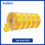 ELEGOO 5KG/10KG 1.75mm Silk PLA Filament,3D Printer Filament 1kg Gold Silver Fits for Most FDM 3D Printers
