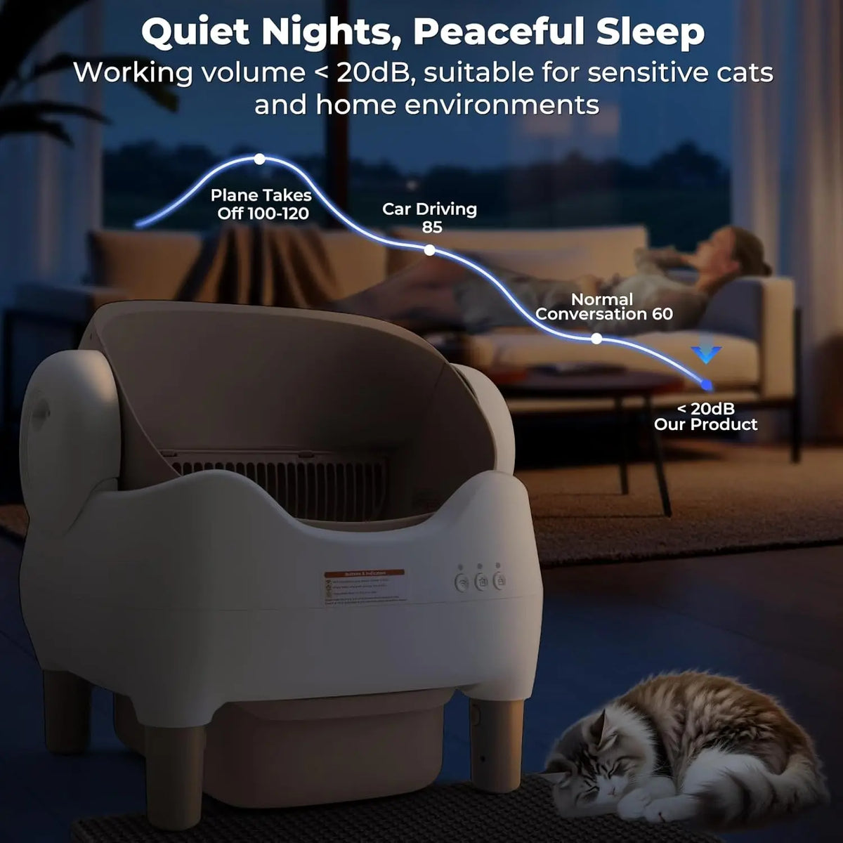 Automatic Smart Cat Litter Box Self Cleaning Pet Toilet APP Control Open Top Cat Litter Box Extra Large Space for Multiple Cats