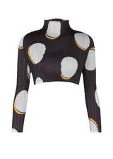 Miyake Fold 2024 Spring New Short Top Design Sense Niche With Long-sleeved T-shirt