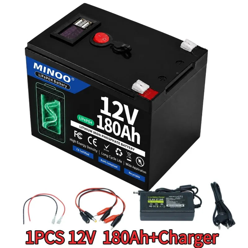 LIFEPO4 12V 21700 300AH Battery Is Integrated with BMS 200A for RV Solar External Rechargeable Network Lithium Iron Phosphate