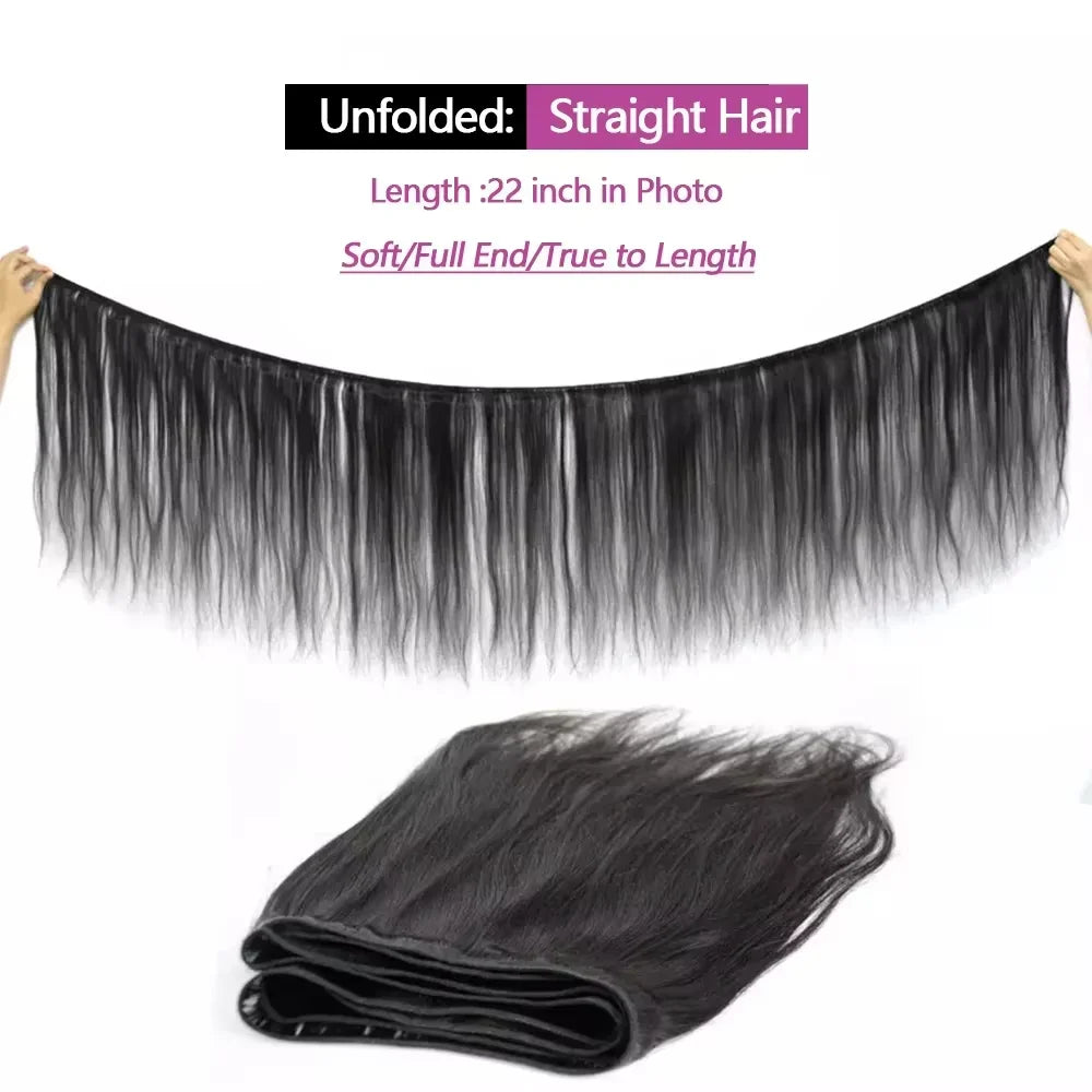 Queenlike 30 Inch Human Hair Bundles Brazilian Raw Hair Weave 1/3/4