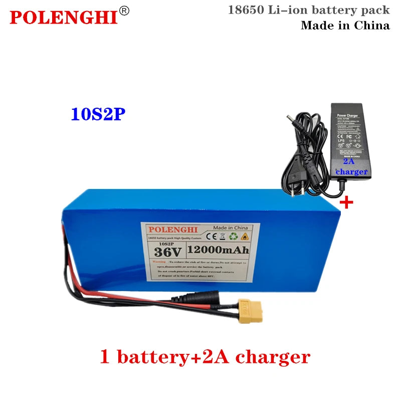 36V 7000 or 12000mAh 10S2P XT-60 or T Plug Rechargeable Lithium Battery Pack Built-in BMS Circuit