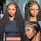 40 Inch Curly Lace Front Wig Water Wave 13X6 Hd Lace Frontal Wig Deep Wave Human Hair Wig 250 Density Preplucked Brazilian Hair