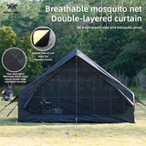 Outdoor inflatable camping tent with a panoramic skylight, suitable for activities such as camping, hiking, and fishing.