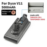 TPCELL For Dyson V11/V15 Removable Battery 4/5Ah TABLESS cell compatible V11 Absolute V11 Animal V11 Fluffy Extra Vacuum Cleaner