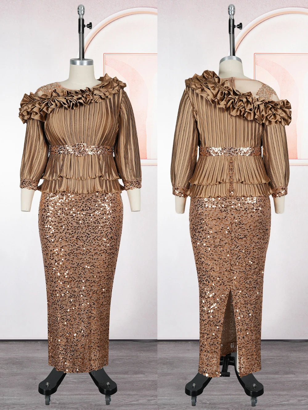 2026 Summer Party Evening Dresses Elegant Ladies Luxury Sequins Maxi Robe Puff Sleeve Dress Africa Clothes Wedding Prom Gowns
