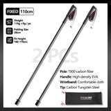 Local+ 2PCs Carbon Fiber Foldable 5-Sections Ultra-Light 110g Trekking Poles Walking Cane, 110/120/130cm Fixed Length Hiking Sticks for Outdoor Camping, City Running, Travel, Men Women Lightweight Portable Gear Caron Fiber Black Tech