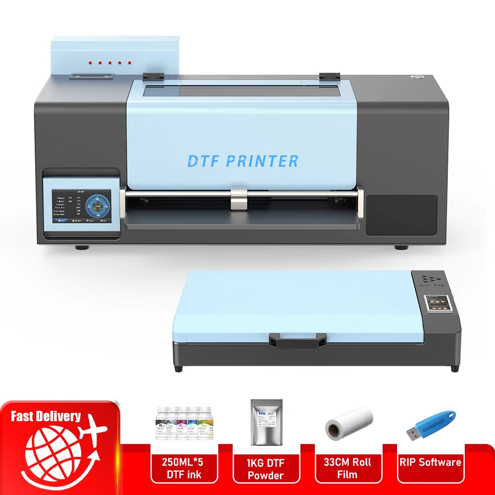 A4 A3 DTF Printer with XP600 printhead With DTF Powder Shaker Machine for DIY T-Shirt printing machine A3 Textiles fabric print