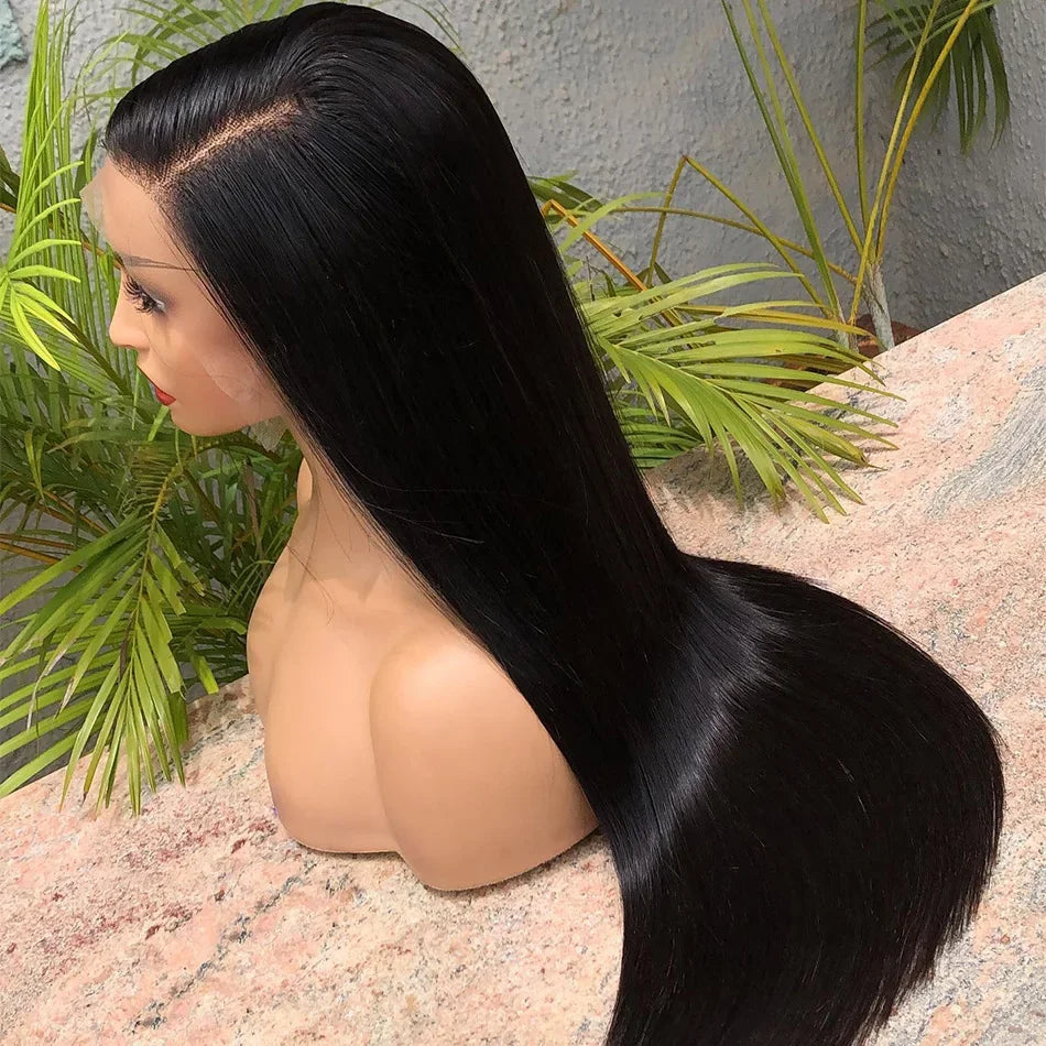 250 Density 100% Human Hair 40 Inch Straight 13x6 HD Lace Frontal Wigs Black Closure 13x4 Lace Front Wig 5x5 Glueless Brazilian