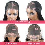 250% 13x6 Full Hd Frontal Wig Body Wave Wear And Go Glueless Human Hair Wigs For Women 7X5 Precut Lace Front Wig 30 34 inch