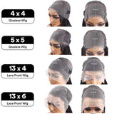 30 40 Inch 13x4 13x6 HD Transparent Bone Straight Lace Front Wigs 4x4