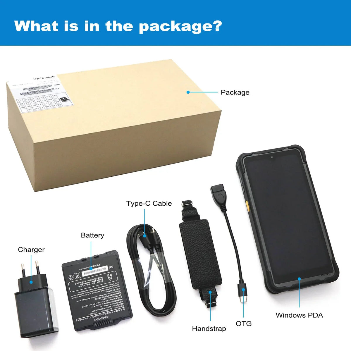 Handheld Windows Rugged PDA 8G RAM 128G ROM Intel N5100 CPU Barcode Scanner IP67 Waterproof Data Acquisition Terminal