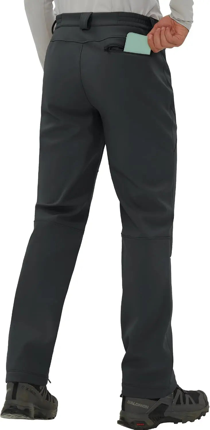 Pioneer Camp Men's Fleece Lined Outdoor Hiking Pants Insulated Waterproof Warm Softshell Windproof Work Pant