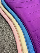 4Colors Women Summer Bandage Dress Spaghetti Strap Slash Neck Stripe Bodycon Mini Short Dress High Street Evening Club Party