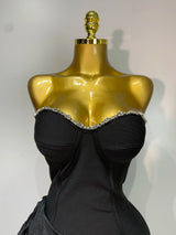Women Sexy Strapless Ruffles Black Bandage Dresses 2026 New Nightclub Eveing Party Dress Celebrate Birthday Cocktail Clothing