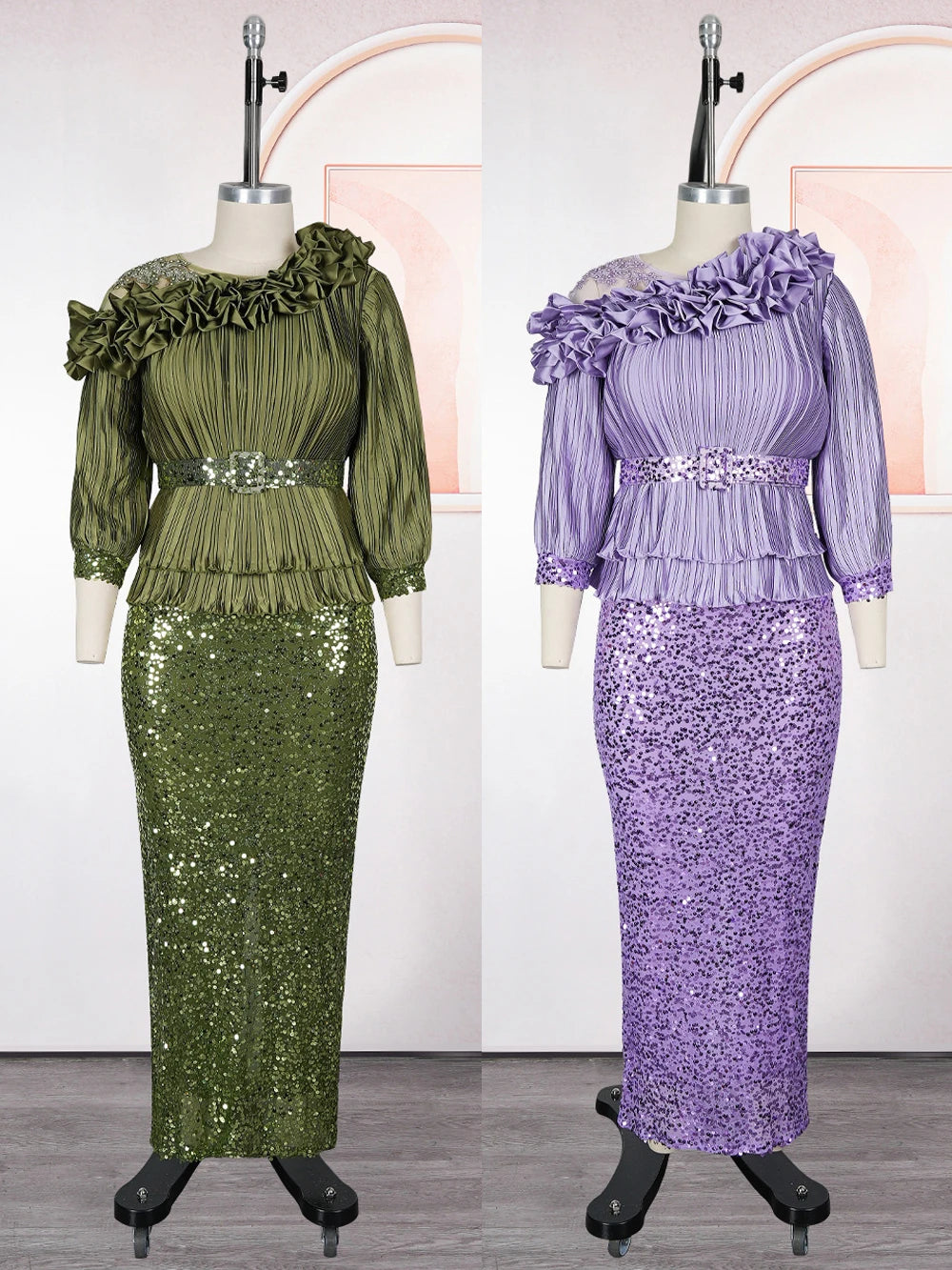 2026 Summer Party Evening Dresses Elegant Ladies Luxury Sequins Maxi Robe Puff Sleeve Dress Africa Clothes Wedding Prom Gowns