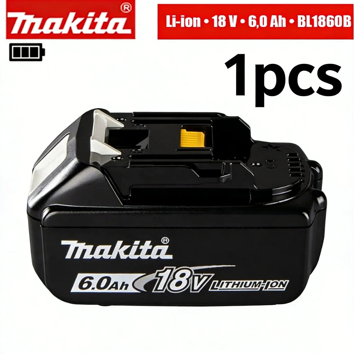 Genuine Makita 18V Battery 6ah,With Battery Indicator Rechargeable Makita Battery,BL1830 BL1840 BL1850 Power Tool Battery