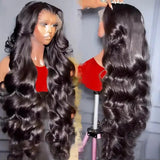 250 Density 100% Human Hair 13x4 13x6 Body Wave HD Lace Frontal Wig 40 46 Inch 360 Full HD Lace Front Wigs Loose Natural Black