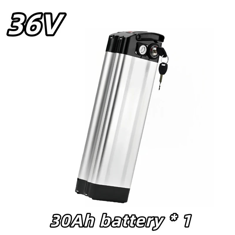Universal 36V 15AH-60AH Silver Fish 18650 lithium-ion battery,Folding Bike Battery , built-in BMS