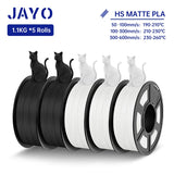 JAYO PLA Classic 3D Filament 1.75mm High Speed Matte PLA 3D Printer Filament Neatly Wound 3D Printing Materials 5Rolls/set