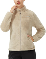 Pioneer Camp Women's Fuzzy Fleece Jacket Lightweight Full Zip Up Warm Soft Fleece Coat for Spring Fall Winter