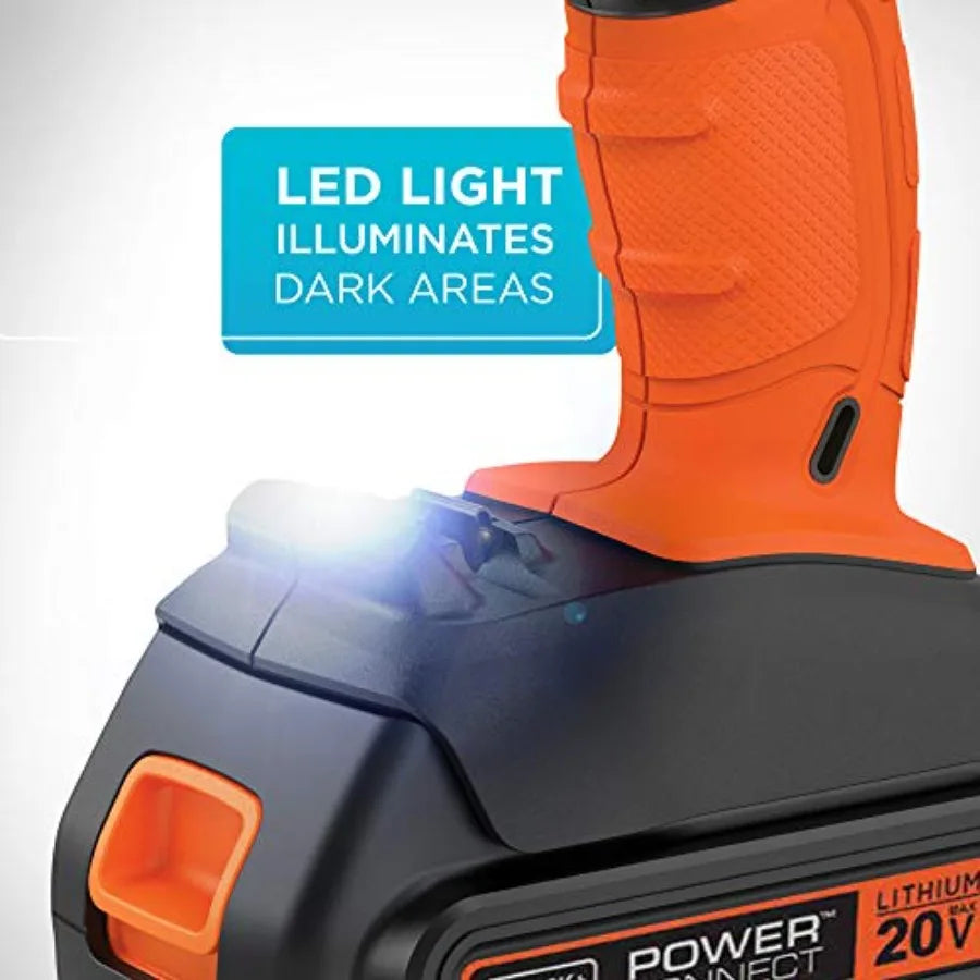20V MAX Cordless Drill Kit with Battery Charger and Double Sided Drill Bit for Home DIY Projects Efficient Power Delivery Comp
