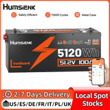 HumsiENK LiFePO4 Battery 48V 100Ah Designed For Golf Cart 200A BMS 5120Wh Smart Bluetooth Monitor With 2-Year Warranty/ UL 1973