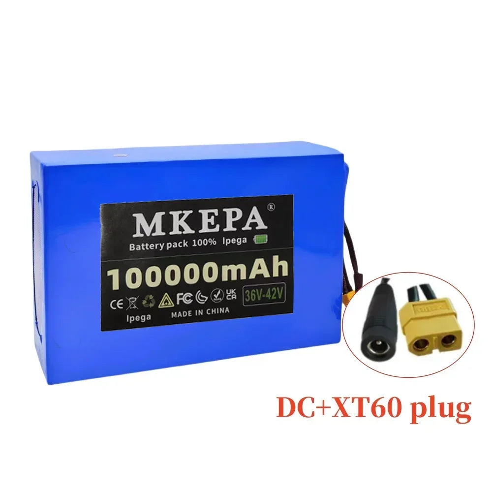 36V 100Ah 10S6P Lithium-Ion Battery Pack 36V 100000mAh 1000W Electric Battery Built-in BMS