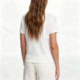 CH Women's clothing-women's cotton embroidered- casual basic T-shirt- street style-summer fashion-comfortable and breathable top