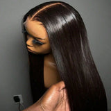 Black 40 Inches Long-length 200% High Density 5x5 13x6 13x4 HD Transparent Lace Frontal Wig Bone Straight Natural Color 1B Human Hair Wigs Brazilian Hair For Women
