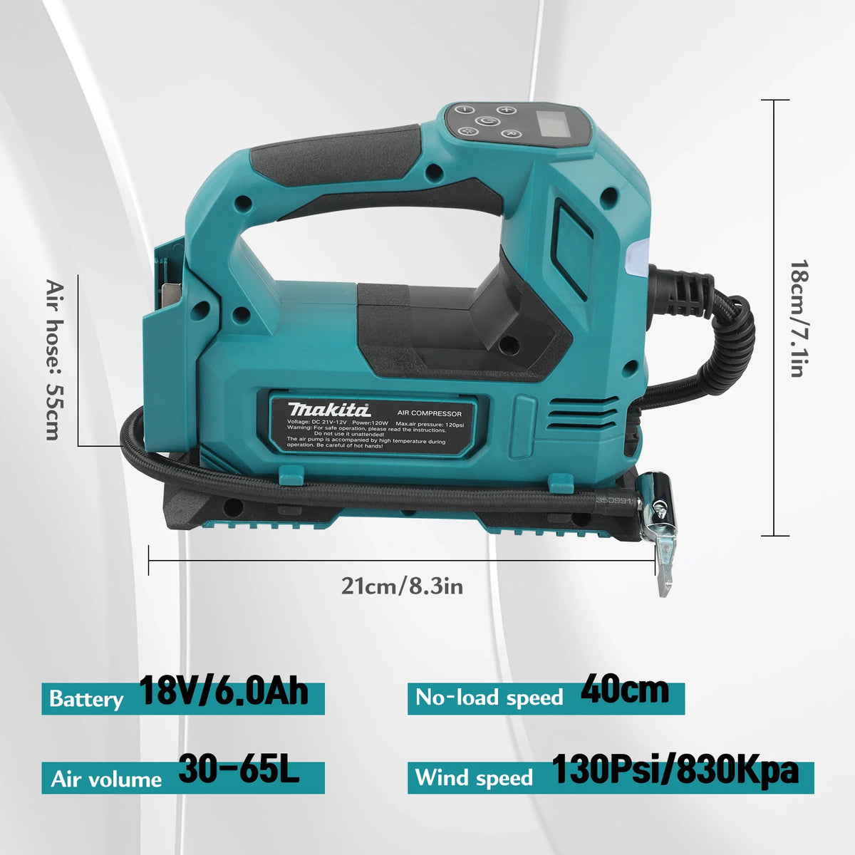 Makita DYS59 (No Battery) Automatic Cordless Inflator Electric Air Pump Car Tire Handheld Air Compressor For Makita 18V Battery