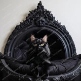 AADark Cat Kennel Kennel Indoor Solid Wood Carving Cat Bed Dog Bed