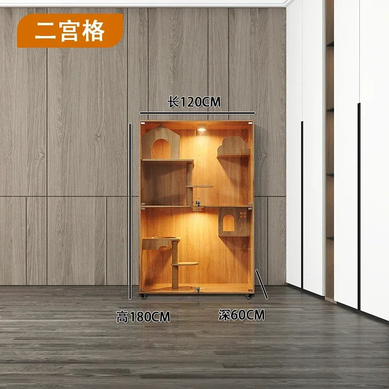 Cat cage villa solid wood household  display cabinet custom  cabinet  house pet store foster breeding three-layer  h