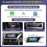 Road Top Radio Multimedia Linux Touch Screen For Audi A5 2008-2016 Wireless CarPlay Android Auto Airplay Car Player Function
